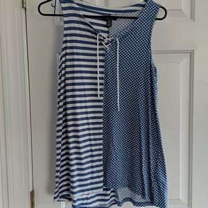 Chaps sleeveless blue and white stars and stripes